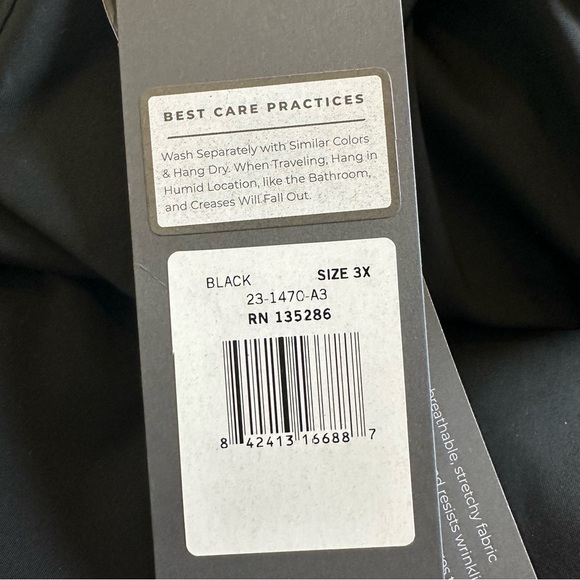 NWT Lysse’ 3X Black Schiffer Button Down Tunic Shirt Lyssentials Microfiber New - Picture 7 of 10